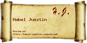 Habel Jusztin névjegykártya